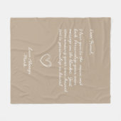 Taupe手書きメッセーパーソナライズされたジフレンド フリースブランケット (正面(横))