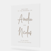 Taupe手書き書結婚道の歓迎 アクリルサイン (傾斜)