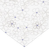 Taupe白い手描きの花をPeriwinkleに ショートテーブルランナー (コーナー)