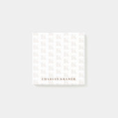 Taupe白モノグラミニマルムはっきりしたイニシャル文字 ポストイット (正面)