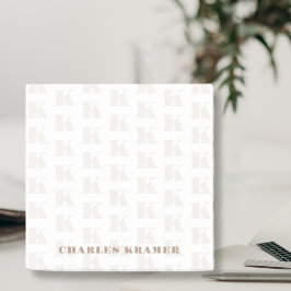 Taupe白モノグラミニマルムはっきりしたイニシャル文字 ポストイット