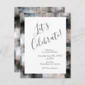 Taupe石板ブラシストローク抽象芸術 招待状 (正面/裏面)