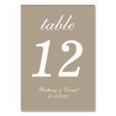 Taupe結婚の書シンプル跡 テーブルナンバー (裏面)