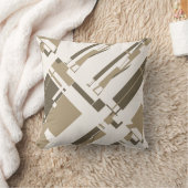 Taupe茶色の斜め線のシェイプ南西の外観 クッション (ブランケット)