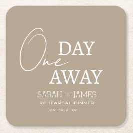 Taupe モダン One Dayリハ遠くにーサル結婚ディナー スクエアペーパーコースター