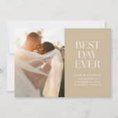 Taupe 最高の Day Ever結婚の発表 案内状 (正面)