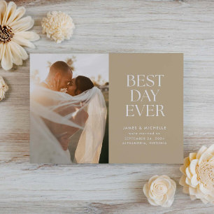 Taupe 最高の Day Ever結婚の発表 案内状
