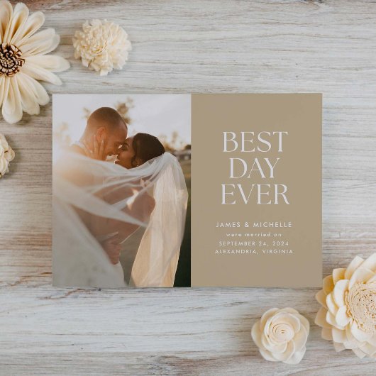 Taupe 最高の Day Ever結婚の発表 案内状