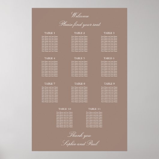 Taupe 11表結婚座図ポスター ポスター (正面)