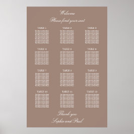 Taupe 12表結婚座図ポスター ポスター