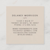 Taupe Agate Silver Glitter Luxury スクエア名刺 (裏面)