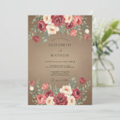 Taupe Alluring Autumnal Wedding 招待状 (スタンド正面)