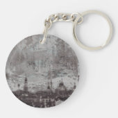 Taupe and Cyan 動揺して Skyline Venice Italy キーホルダー (裏面)