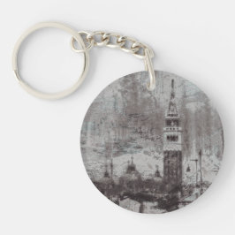Taupe and Cyan 動揺して Skyline Venice Italy キーホルダー