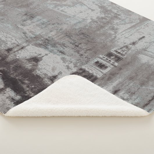 Taupe and Cyan 動揺して Skyline Venice Italy シェルパブランケット (3/4)