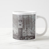 Taupe and Cyan 動揺して Skyline Venice Italy ジャンボコーヒーマグカップ (右)