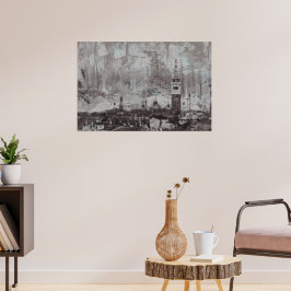Taupe and Cyan 動揺して Skyline Venice Italy ポスター