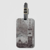 Taupe and Cyan 動揺して Skyline Venice Italy ラゲッジタグ (正面縦)