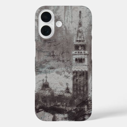 Taupe and Cyan 動揺して Skyline Venice Italy Case-Mate iPhoneケース (裏面)