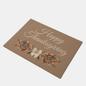 Taupe and Ivory “Happy Thanksgiving” Doormat ドアマット (アングル)