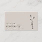 Taupe and Linen Botanical Sprig 名刺 (裏面)