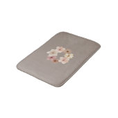 Taupe and Pink Floral Bath Mat | Elegant Bathroom  バスマット (アングル)