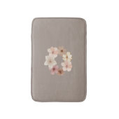 Taupe and Pink Floral Bath Mat | Elegant Bathroom  バスマット (正面縦)