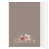 Taupe and Pink Floral Birthday Card | Elegant Card (内側 (左))