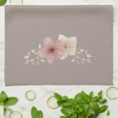 Taupe and Pink Floral Kitchen Towel | Elegant Home キッチンタオル (折り畳み)