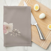Taupe and Pink Floral Kitchen Towel | Elegant Home キッチンタオル (四つ折り)