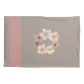 Taupe and Pink Floral Pillowcase 枕カバー (裏面)