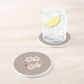 Taupe and Pink Floral Sandstone Coaster コースター (側面)