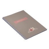 Taupe and Pink Floral Spiral Notebook ノートブック (右側)