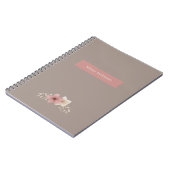Taupe and Pink Floral Spiral Notebook ノートブック (左側)
