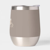 Taupe and Pink Floral Stainless Wine Glass (左面)