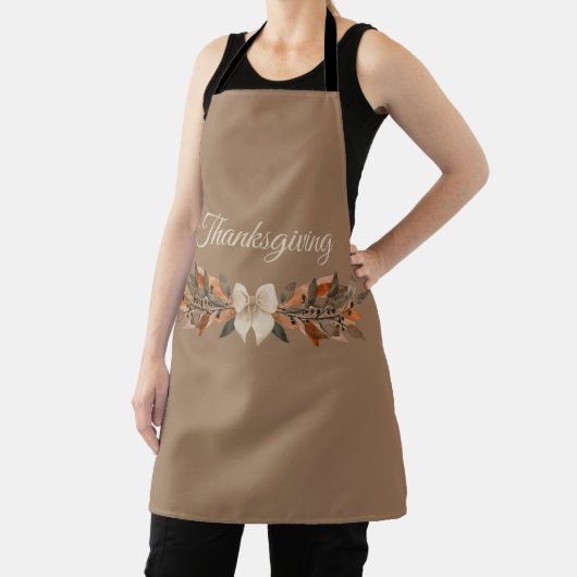 Taupe and Rust Thanksgiving Leaf Apron エプロン (インサイチュ)