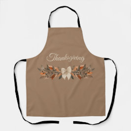 Taupe and Rust Thanksgiving Leaf Apron エプロン