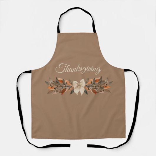 Taupe and Rust Thanksgiving Leaf Apron エプロン (正面)
