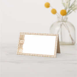 Taupe Baby Blocks Blank Food Labels & Place Cards プレイスカード