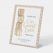 Taupe Baby Blocks Please Sign Our Guest Book Sign 台座サイン (正面)