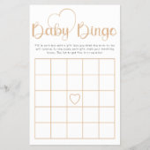 Taupe Baby Shower Bingo Game Card チラシ (正面)