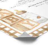 Taupe Baby Shower Signature Drinks Sign Printable ポスター (角)