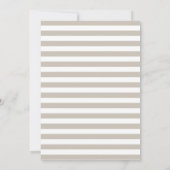 Taupe Beigeのストライプ信教クロス写真バプテスマ 招待状 (裏面)