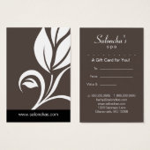 Taupe beigeリーフサロンスパギフトカード証明書 (正面&裏面)