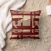 Taupe Beige Burgundy南西アートルックモザイク クッション (ブランケット)