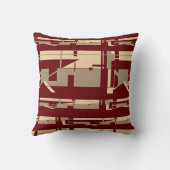 Taupe Beige Burgundy南西アートルックモザイク クッション (裏面)