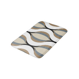 Taupe Beige Tan Gray White Black Ogee Waves バスマット