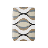 Taupe Beige Tan Gray White Black Ogee Waves バスマット (正面縦)