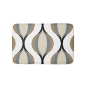 Taupe Beige Tan Gray White Black Ogee Waves バスマット (正面)