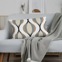 Taupe Beige Tan Gray White Black Ogee Waves